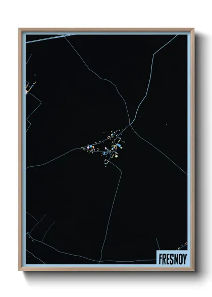 Une affiche de carte sur Fresnoy