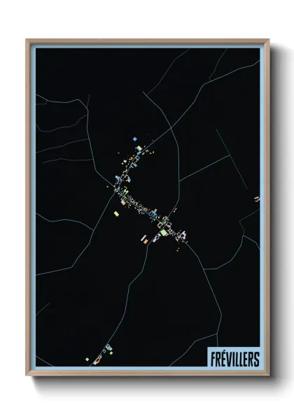 Une affiche de carte sur Frévillers