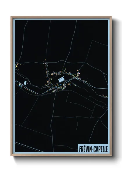 Une affiche de carte sur Frévin-Capelle