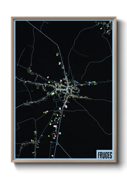 Une affiche de carte sur Fruges