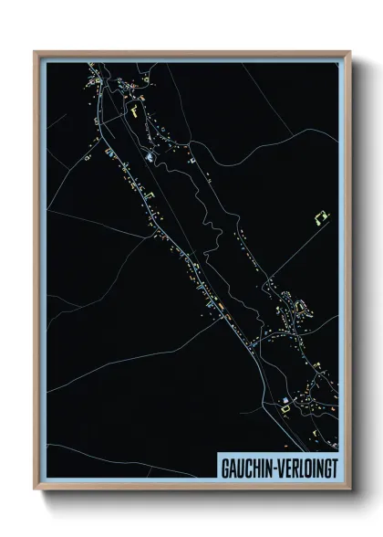 Une affiche de carte sur Gauchin-Verloingt