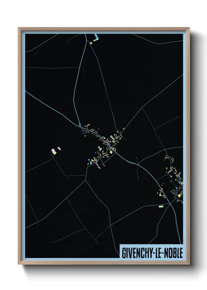 Une affiche de carte sur Givenchy-le-Noble