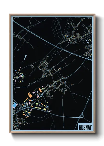 Une affiche de carte sur Gosnay
