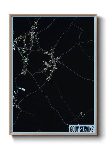 Une affiche de carte sur Gouy-Servins