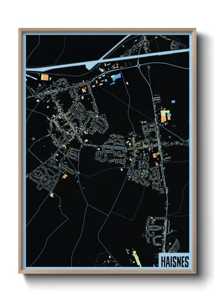 Une affiche de carte sur Haisnes