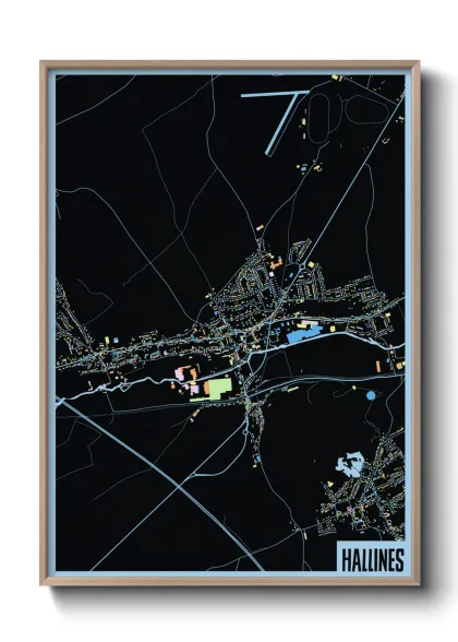 Une affiche de carte sur Hallines