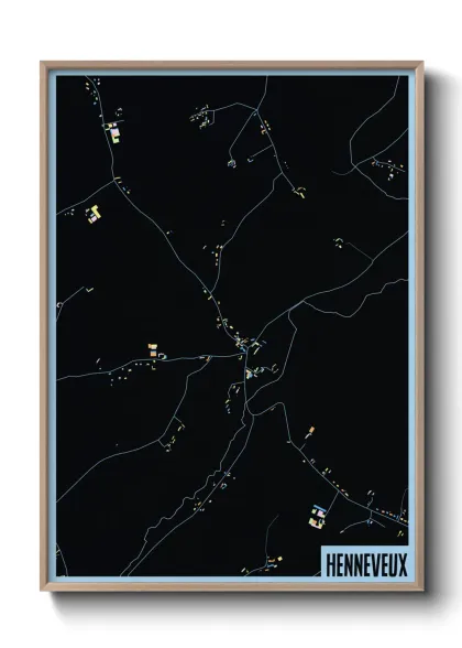 Une affiche de carte sur Henneveux