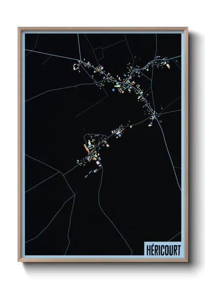 Une affiche de carte sur Héricourt