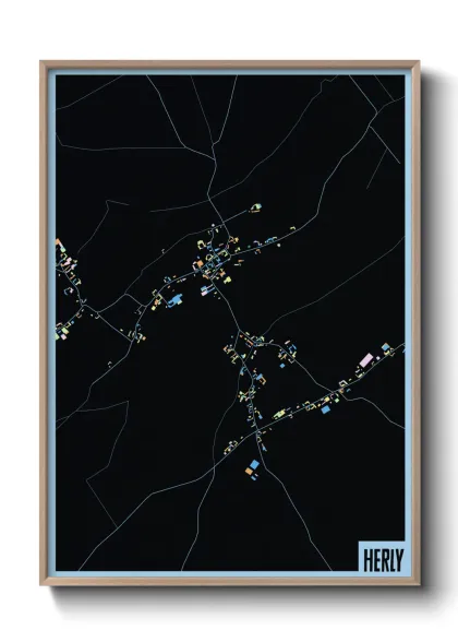 Une affiche de carte sur Herly