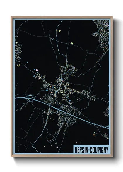 Une affiche de carte sur Hersin-Coupigny