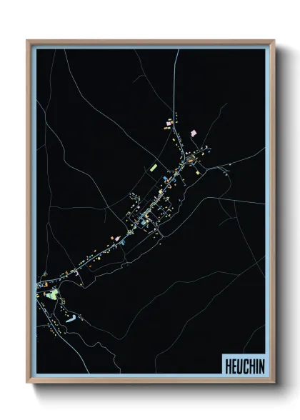 Une affiche de carte sur Heuchin