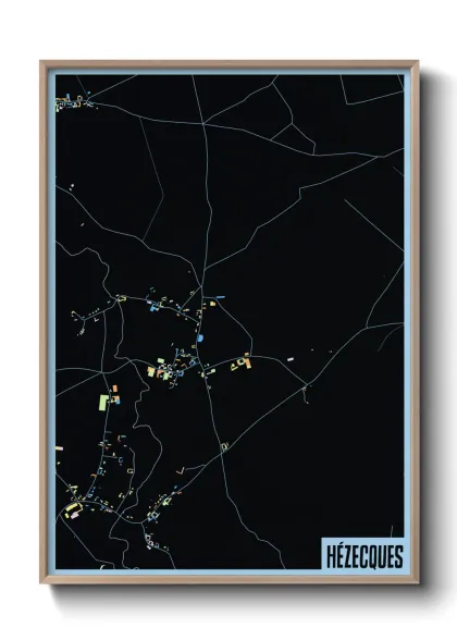 Une affiche de carte sur Hézecques