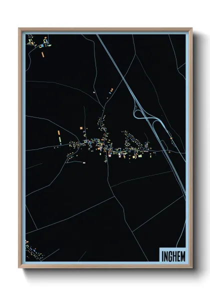 Une affiche de carte sur Inghem