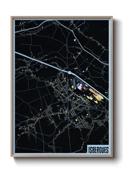 Une affiche de carte sur Isbergues