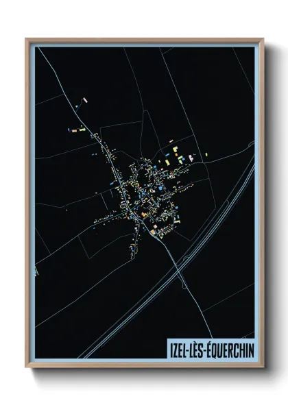 Une affiche de carte sur Izel-lès-Équerchin