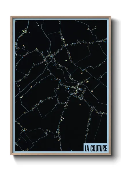 Une affiche de carte sur La Couture