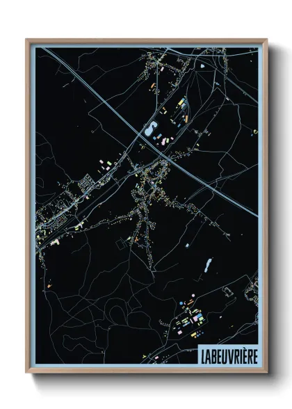 Une affiche de carte sur Labeuvrière