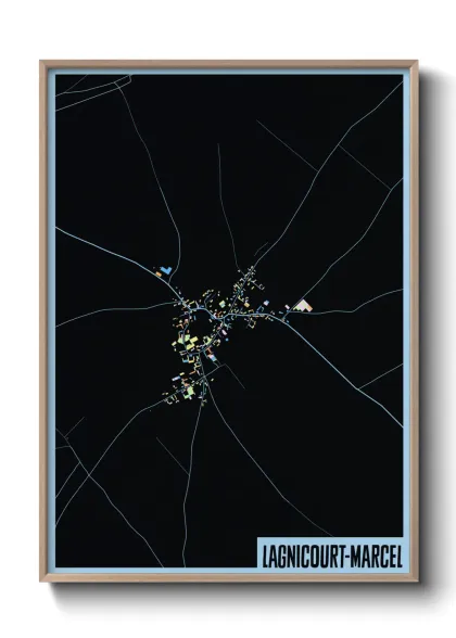 Une affiche de carte sur Lagnicourt-Marcel