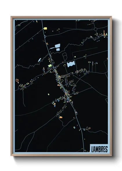Une affiche de carte sur Lambres
