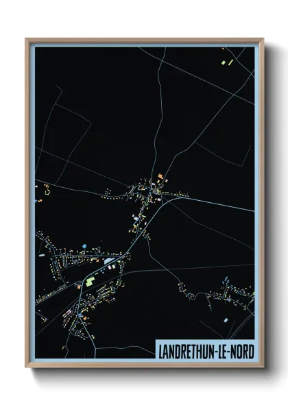 Une affiche de carte sur Landrethun-le-Nord