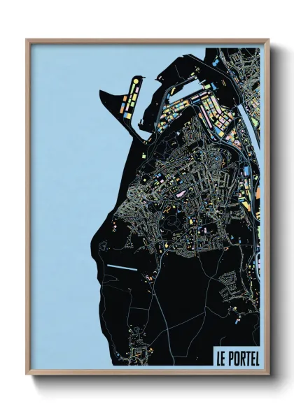 Une affiche de carte sur Le Portel