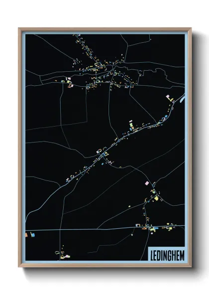 Une affiche de carte sur Ledinghem