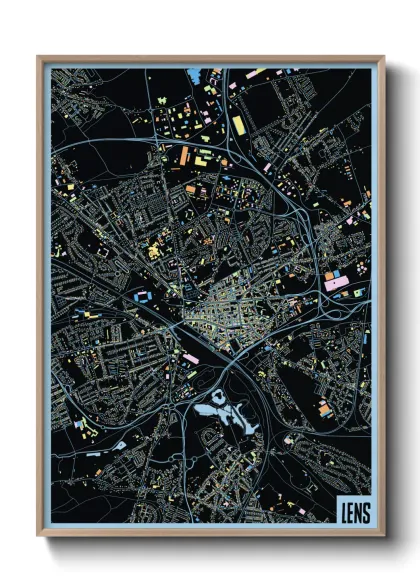 Une affiche de carte sur Lens