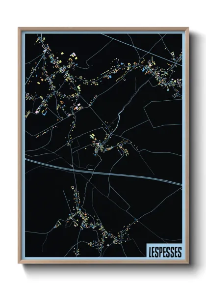 Une affiche de carte sur Lespesses