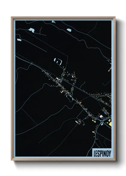 Une affiche de carte sur Lespinoy