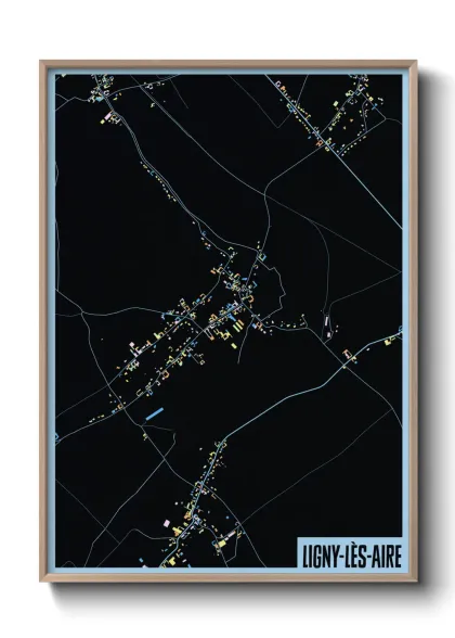Une affiche de carte sur Ligny-lès-Aire
