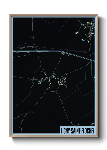 Une affiche de carte sur Ligny-Saint-Flochel