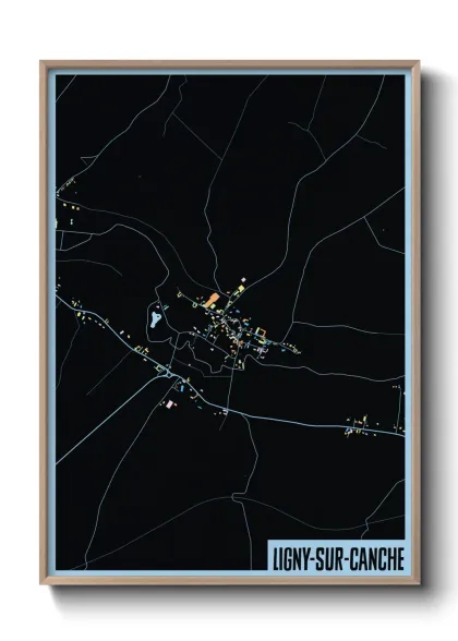 Une affiche de carte sur Ligny-sur-Canche