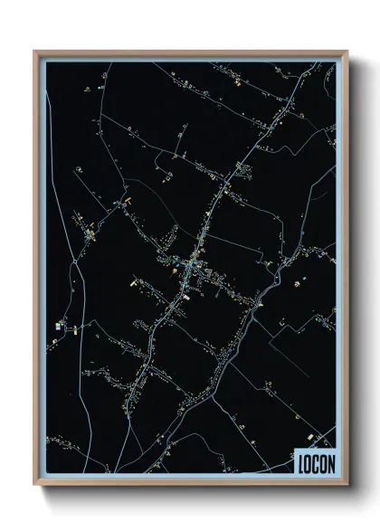 Une affiche de carte sur Locon