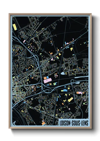 Une affiche de carte sur Loison-sous-Lens