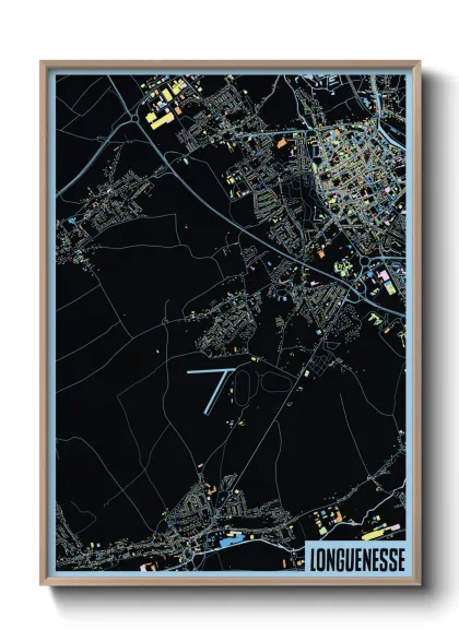 Une affiche de carte sur Longuenesse