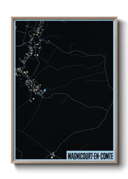 Une affiche de carte sur Magnicourt-en-Comte