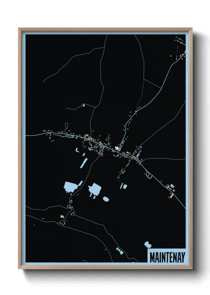 Une affiche de carte sur Maintenay