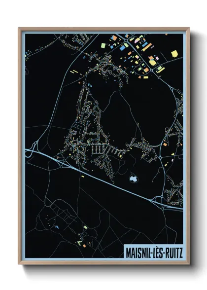 Une affiche de carte sur Maisnil-lès-Ruitz