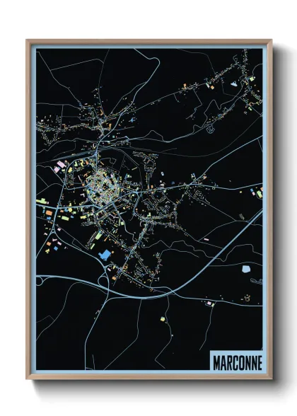 Une affiche de carte sur Marconne