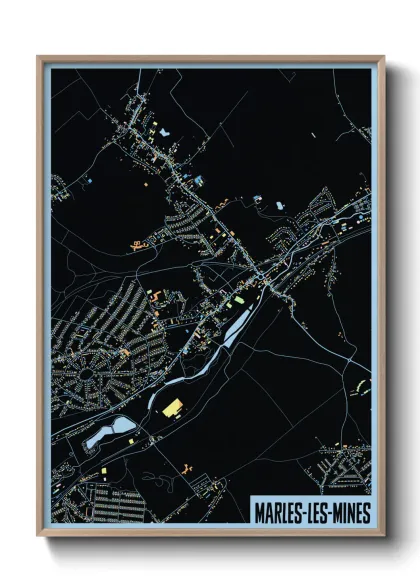 Une affiche de carte sur Marles-les-Mines