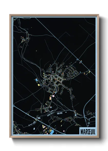 Une affiche de carte sur Marœuil