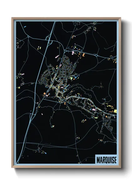 Une affiche de carte sur Marquise