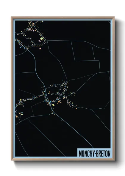 Une affiche de carte sur Monchy-Breton