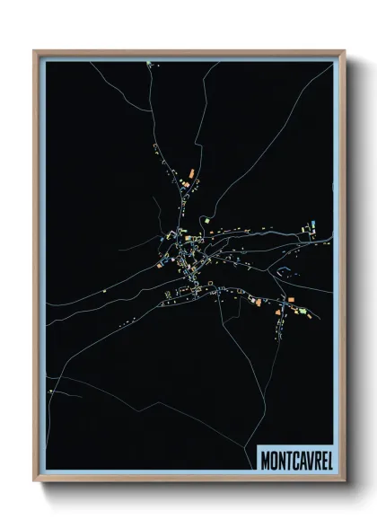 Une affiche de carte sur Montcavrel