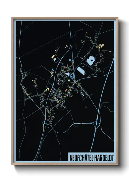 Une affiche de carte sur Neufchâtel-Hardelot