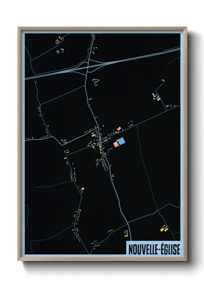 Une affiche de carte sur Nouvelle-Église