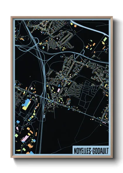 Une affiche de carte sur Noyelles-Godault