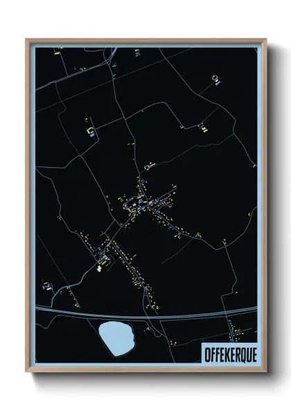 Une affiche de carte sur Offekerque