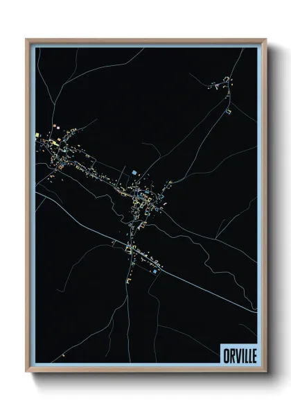 Une affiche de carte sur Orville