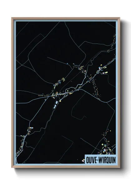 Une affiche de carte sur Ouve-Wirquin